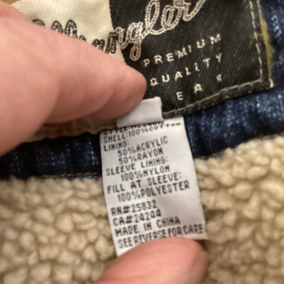 Denim Sherpa Seam Jacket Wrangler Women’s size XL zip up - Picture 9 of 12